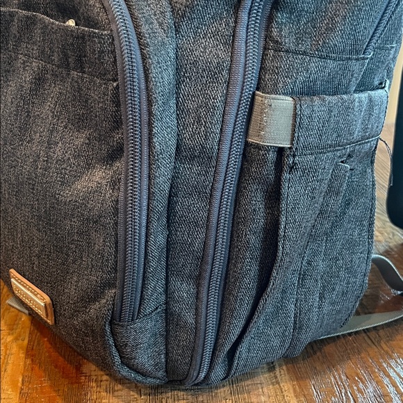 Chic Charcoal Baby Backpack with Brown Accents - Picture 4 of 11